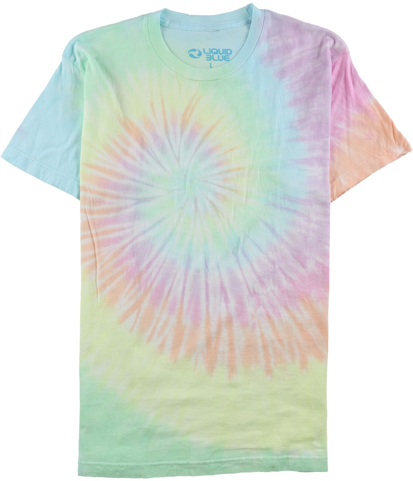 Liquid Blue Mens Spiral Tie-Dye Basic T-Shirt Multicoloured Medium 4090₽