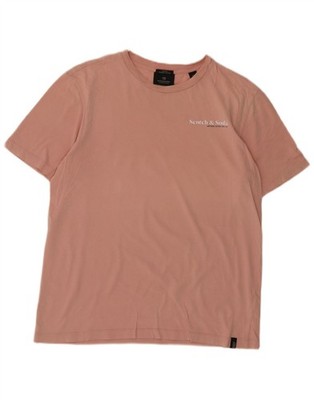 Scotch & Soda Herren Amsterdam Couture T-Shirt Oberteil Large Rosa Baumwolle CM25