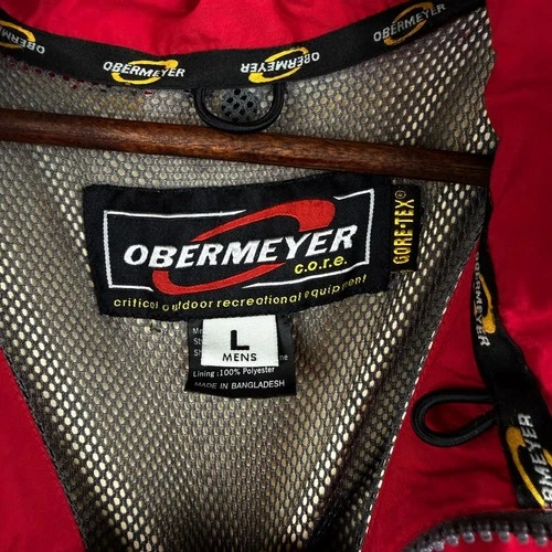 Obermeyer CORE Gore Tex Hooded Ski Jacket Vintage 90s L Red Parka image 4