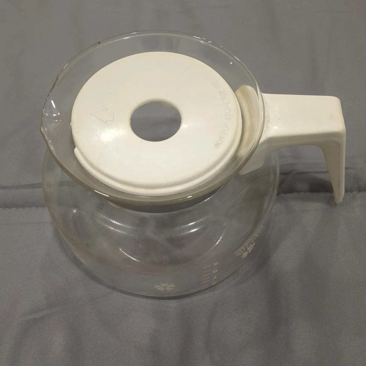 Vintage Mr. Coffee 8-Cup Glass Carafe – Retro White Flowers Pattern, Replacement Pot