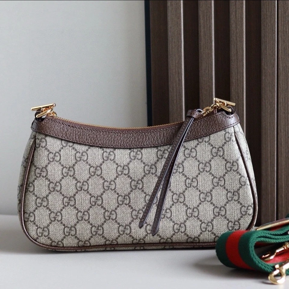Bolso Bandolera Gucci GG Ophidia Marrón y Beige Foto 3 de 4