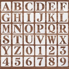 36 Pcs Letter Stencils 2 inch, Reusable Plastic Alphabet Spray Paint Stencils...