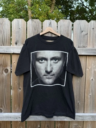 Phil Collins Tour T-Shirt Brockum Tag Big Face 1990s vintage concert t-shirt, vintage, single stitch, B+ condition