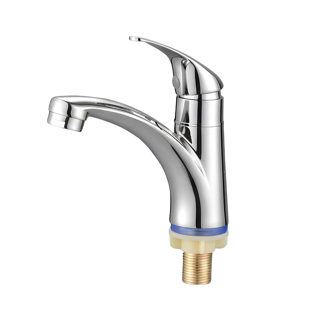 Robinet à eau simple Avizar à bec courbé en finition chromée argent