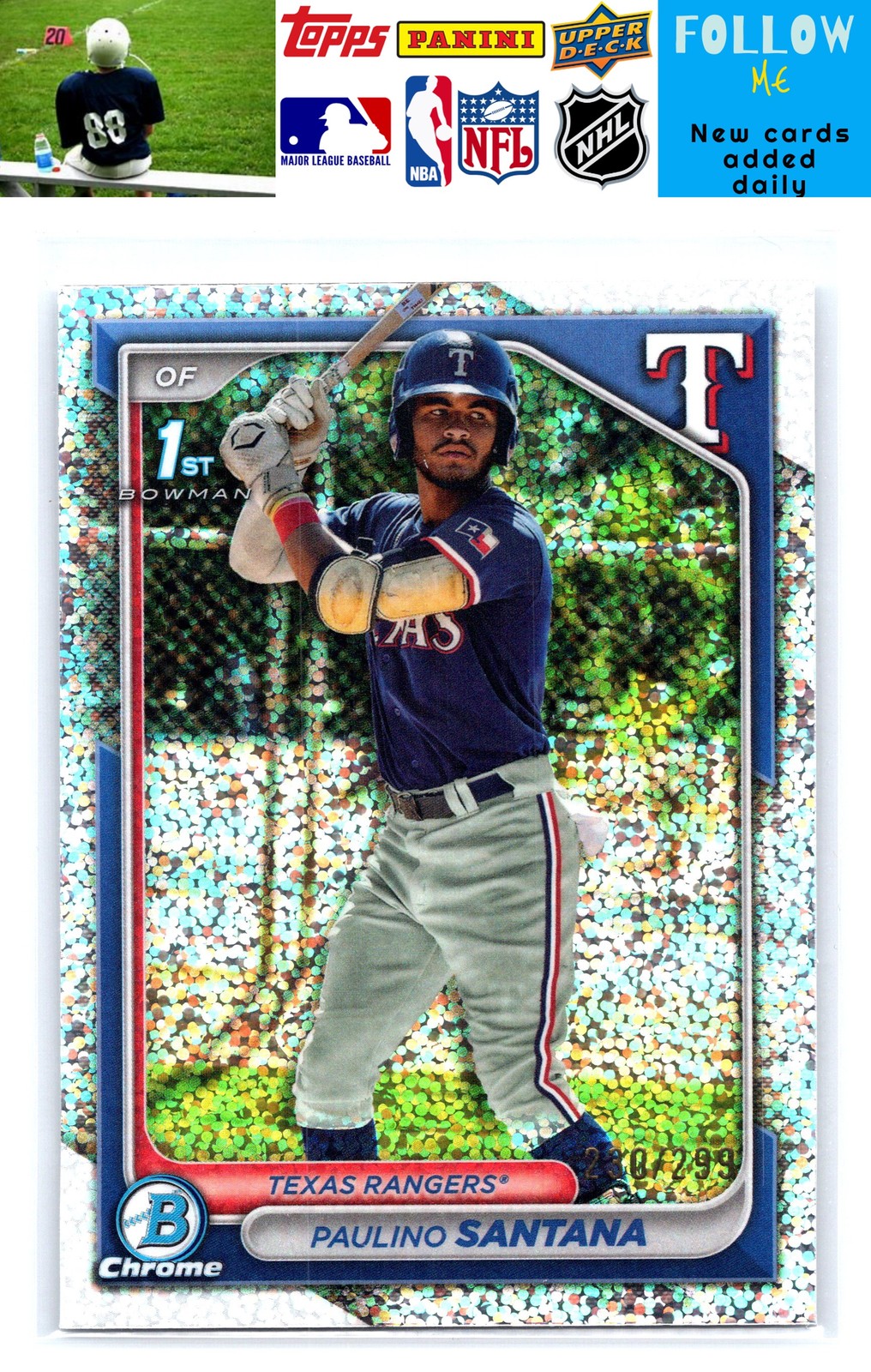 2024 Bowman Chrome #BCP-245 Paulino Santana Prospects Speckle Refractors #/299