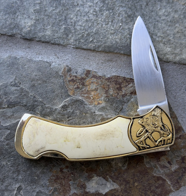 Franklin Mint Collector Knives 10 Point Buck Deer Lockable Pocket Knife