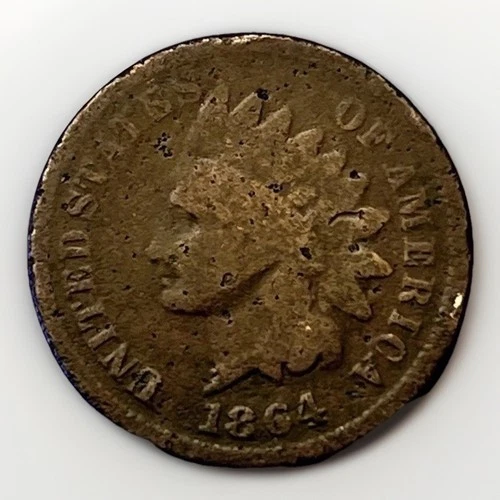 Key 1864-L Indian Head Cent Pointed Bust - All  Pointed Bust are "L"