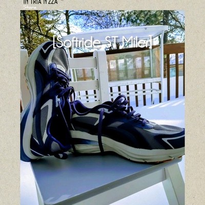 PUMA Softride ST Miler Mesh Running Sneakers Gray Navy White Low Top 2025