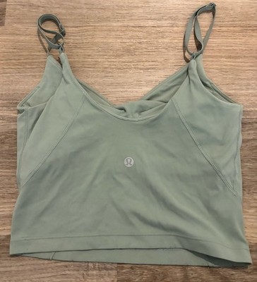 Lululemon Align Cropped Cami Womens 2 Green V-Neck Yoga Crop Tank