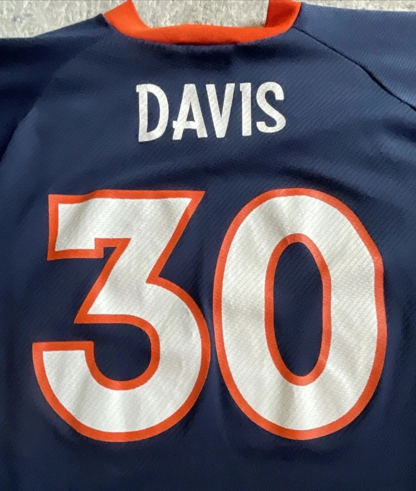Camiseta deportiva de los Denver Broncos Terrell Davis #30 azul vintage de la NFL para hombre mediana Y2K Foto 3 de 4