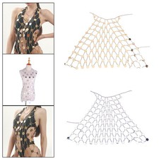 Gl&auml;nzende Pailletten K&ouml;rperkette Kleid Party K&ouml;rperschmuck Mehrlagig Brustkette f&uuml;r
