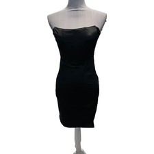 Garage Black Satin Cocktail Dress Size XS