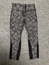 Nike Dri-Fit Athletic Leggings w/Mesh, Women Size XS, Black Print, Zipper Pocket