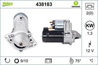 Anlasser Starter Valeo Origins - NEW O.E. Technologie 438183 FüR Opel Daewoo 12V