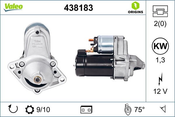 Anlasser Starter Valeo Origins - NEW O.E. Technologie 438183 FüR Opel Daewoo 12V-image