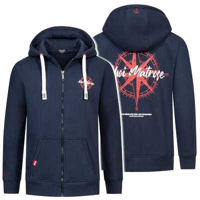 Eight2Nine Herren Sweatjacke Sweat Jacke Zip Hoodie Maritim Küste Meer LETN-092