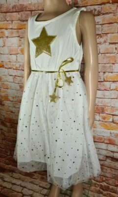 BNWT Girls Sz 4 To 5 Years Beautiful Golden Stars Mesh White Sleeveless Dress | eBay UK BNWT Girls Sz 4 To 5 Years Beautiful Golden Stars Mesh White Sleeveless Dress | eBay UK