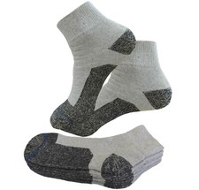 4PK ANKLE FULL CUSHIONWORK SOCKS COTTON INDUSTRIAL SOCKS REINFORCED GRAY BLACK