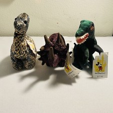 Vintage Walt Disney World Dinosaur Bean Bag Plush Lot Of 3. RARE Exclusives