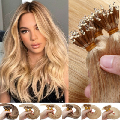 Blonde 200G THICK Nano Ring 100% Remy Human Hair Extensions Highlgiht Rings Bead