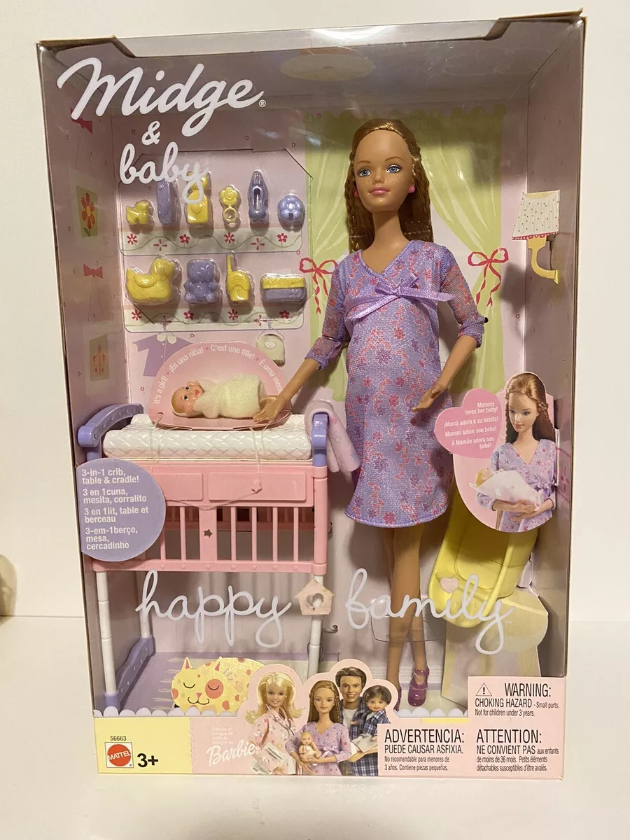 Vintage NIB Pregnant Midge Barbie Doll Happy Family 2002 #56663