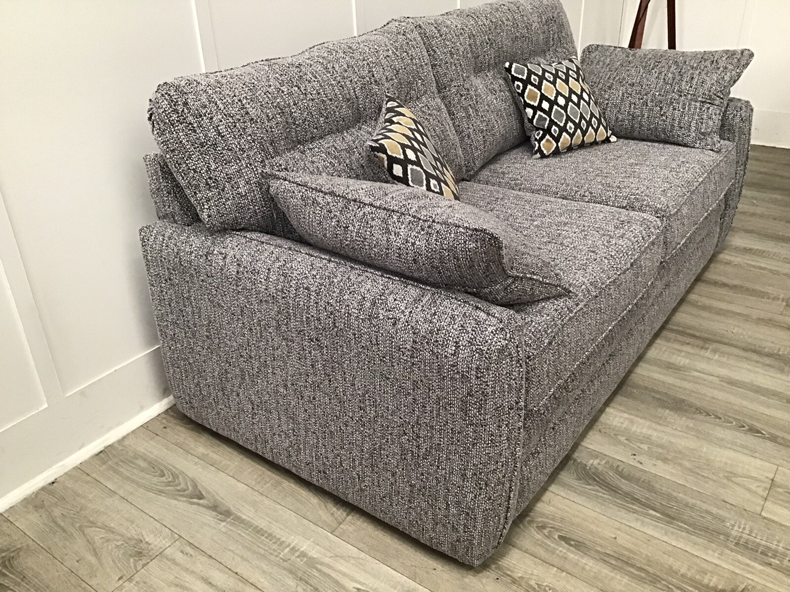 Neve 3 Seat + 2 Seat Sofas In Silver Fabric eBay