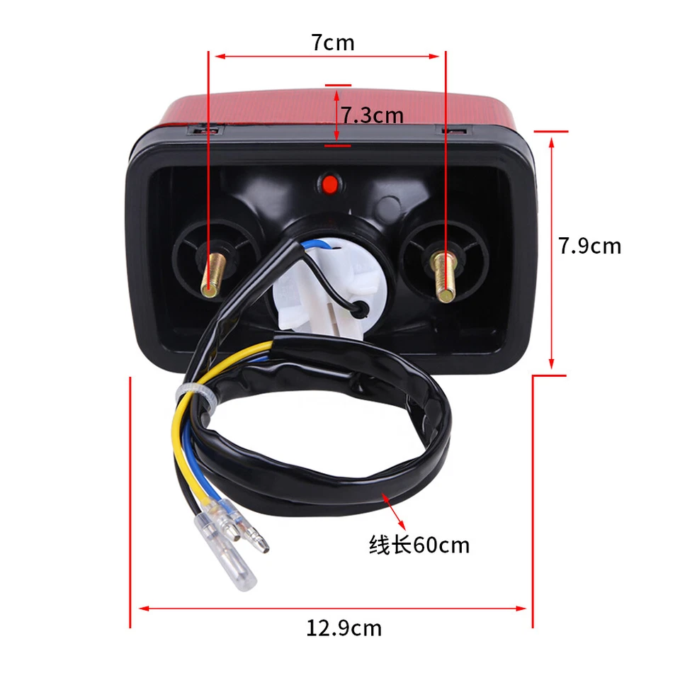 Luces traseras rojas para Yamaha Grizzly Big Bear Bruin Kodiak Wolverine Rhino Viking Foto 2 de 4