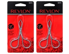 Revlon Slant Tip Scissor Handle Tweezers, Stainless Steel - 2 Pack