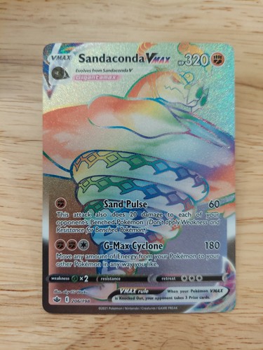 Sandaconda Vmax 206/198 Chilling Reign NM Full Art Secret Rainbow Rare Pokemon