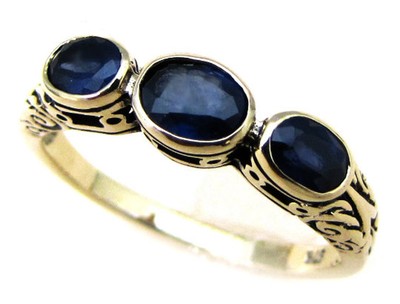 9ct Solid Gold Sapphire Women's Anniversary Ring R191 Custom