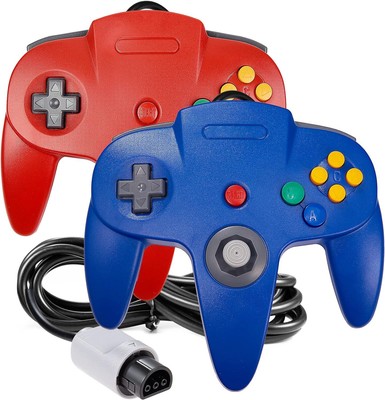 2Pack 64-Bit Controller,Wired N64 Gamepad Joystick for Nintendo64 System Konsole