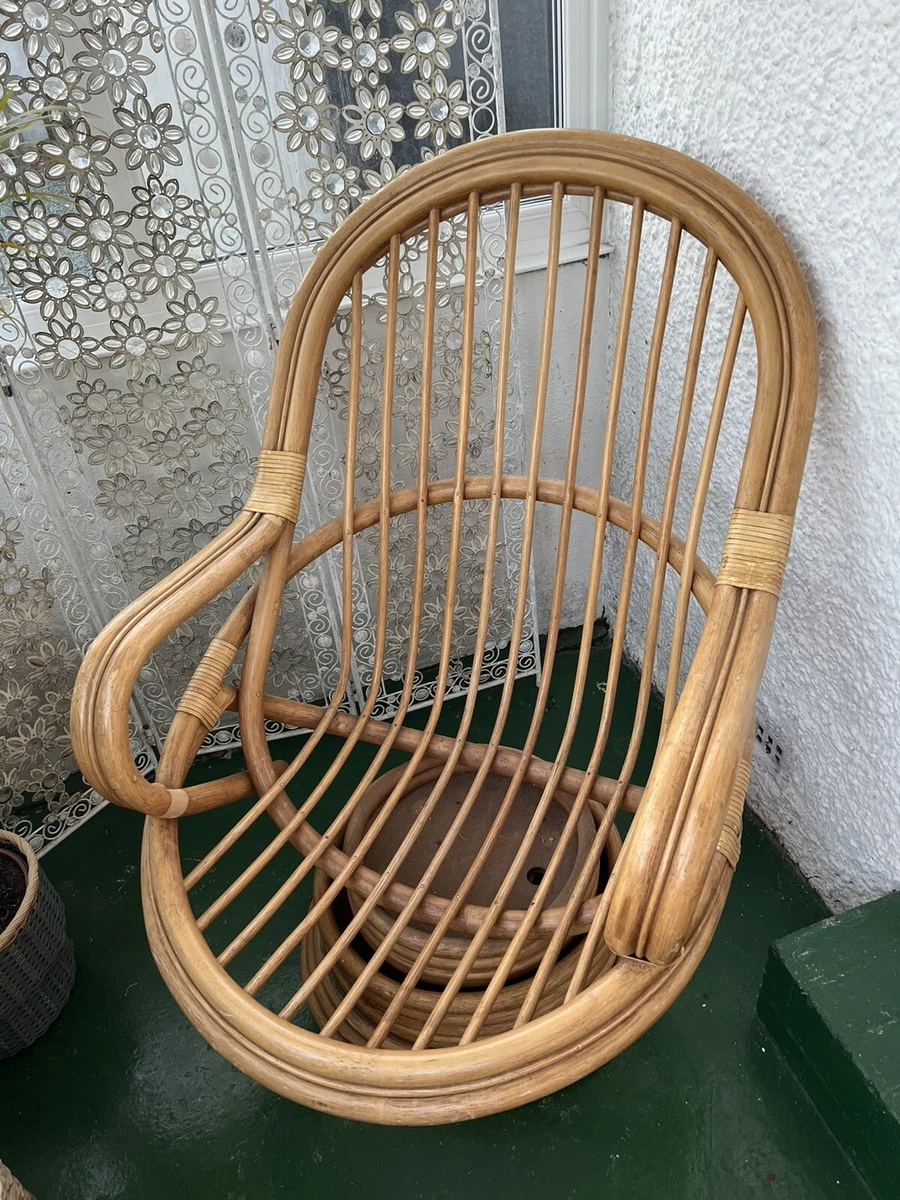 VINTAGE BOHO RATTAN BAMBOO EGG CHAIR