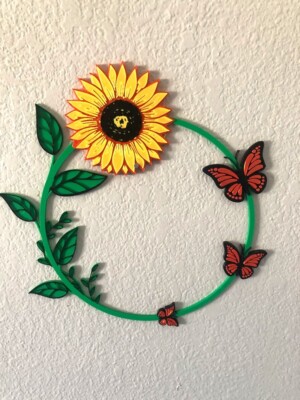 Frühling Sonnenblumen & Schmetterling Kranz - hell & fröhlich Blumendekor