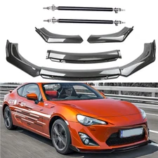 Front Bumper Lip Body Kit Spoiler For Nissan 370Z 350Z Carbon Fiber Black Strut