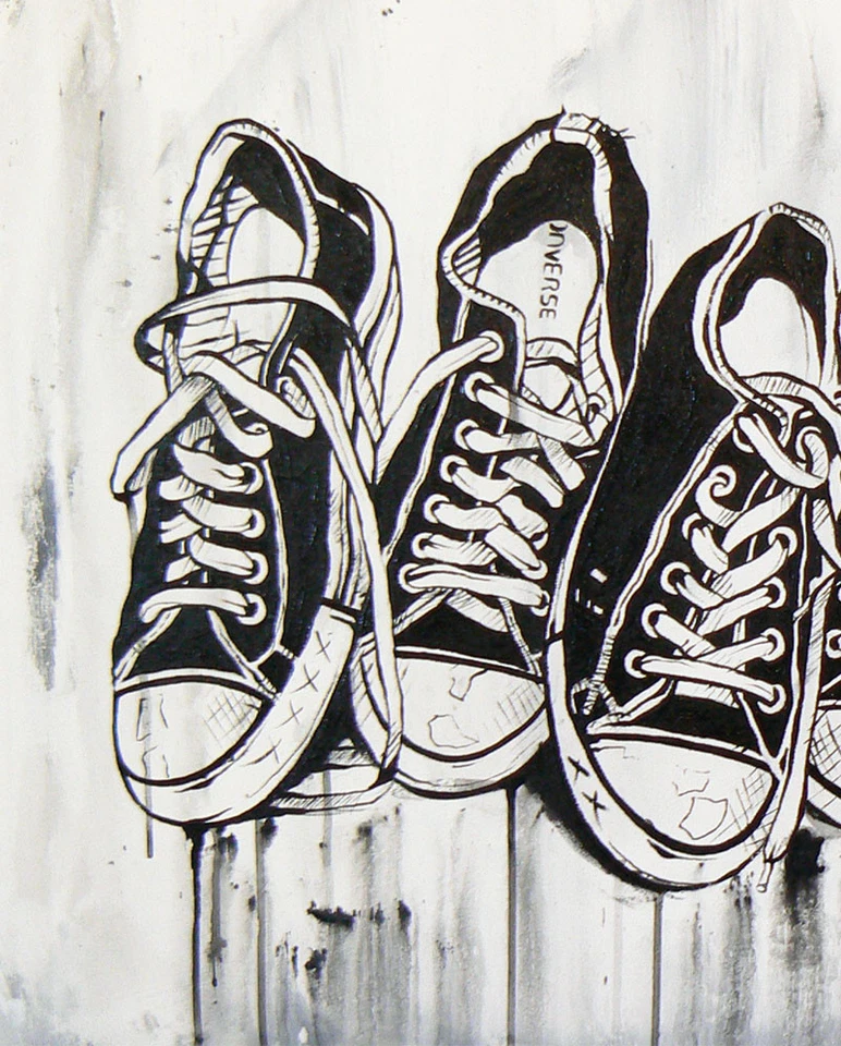 Pintura de arte impresión moderna original arte callejero todas las estrellas converse certificado de autenticidad Australia Foto 2 de 4