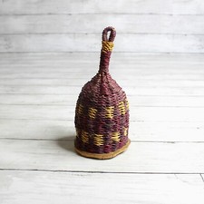Vintage Woven Rattan Basket Caxixi Shaker Rattle Musical Idiophone Maraca