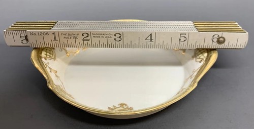 VTG 6" GOLD MORIAGE WARE Hand Painted Nippon Gold & White Round Tray 105.36G - Picture 2 of 6