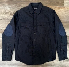 Rain Forest Quilted Jacket Size S Blue Mens Elbow Patches