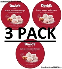 3 PACK - David's Cookies Butter Pecan Meltaways 2 lb Each Pack, Total 6 lbs