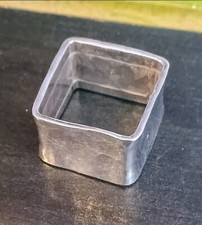 Estate Sterling Silver Hammered Wide Band Ring, Unisex, Size 6.5 Signed MW