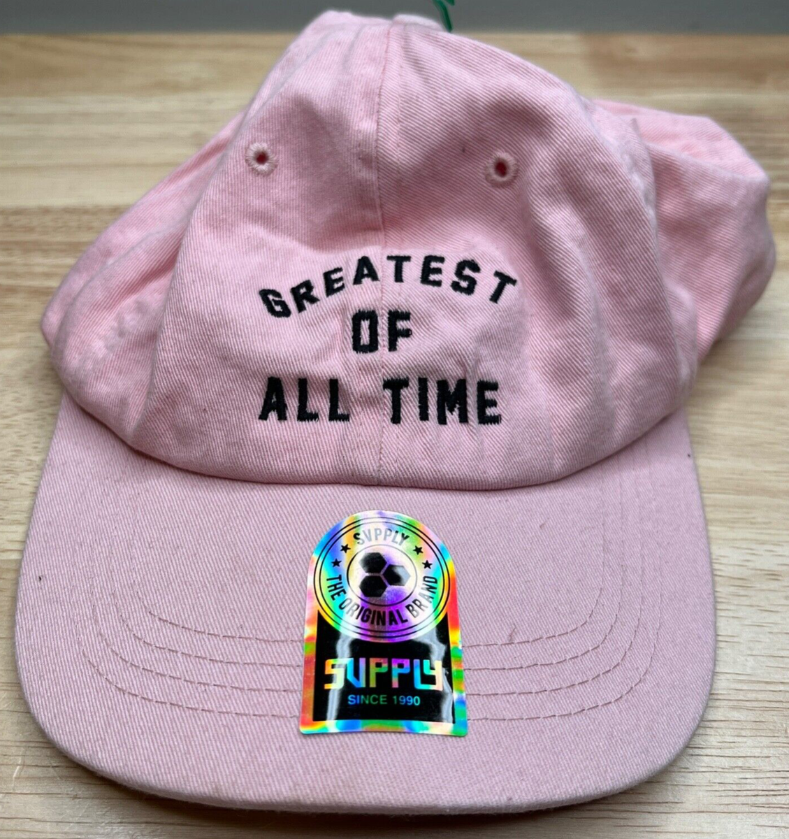 GOAT Strapback Hat Mens Adjustable Pink Baseball Cap Logo Patch