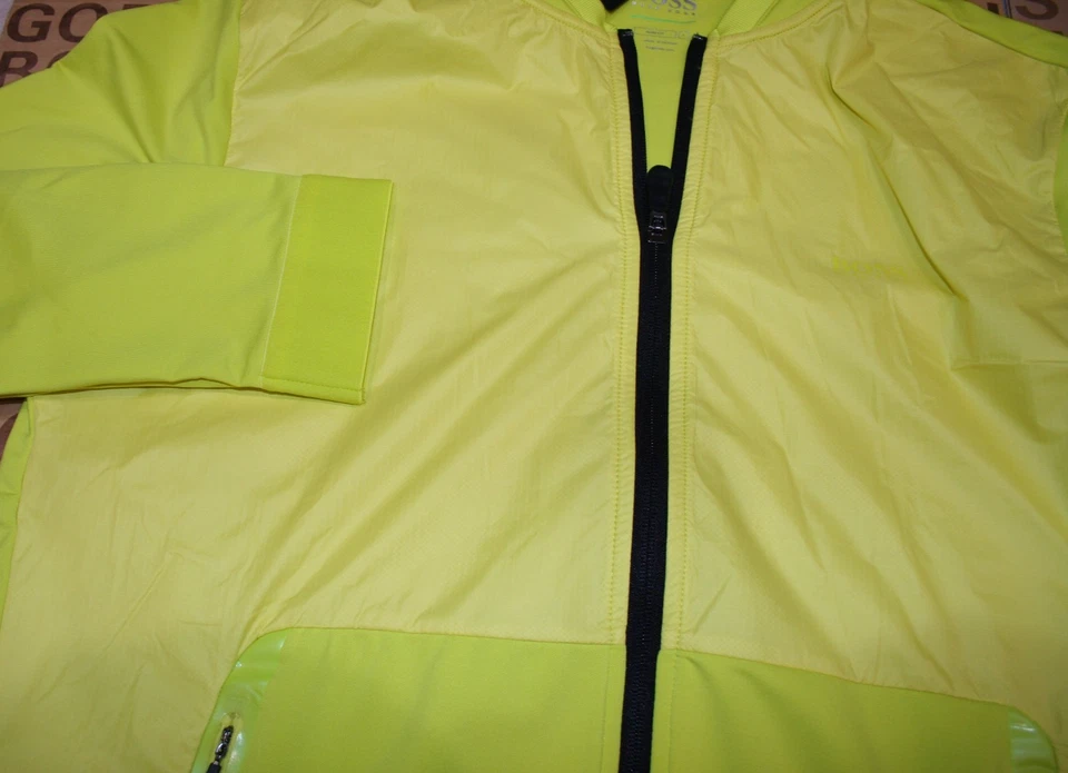 Hugo Boss Athleisure Yellow HiViz Cycling Bike Jogging Running Coat Jacket LARGE - Image 4 of 4