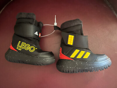 adidas x LEGO  Winterplay Boots Black / Eqt Yellow / Red  4K Boys NEW