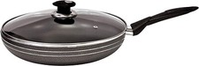 Professional UNA Non-Stick Aluminium Frying Pan with Lid 30cm Induction Base UK