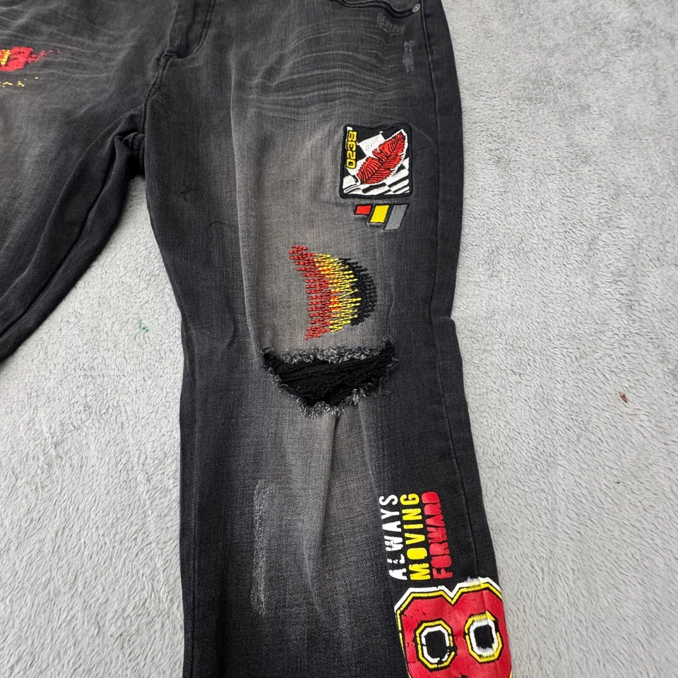 Blac Leaf 男式牛仔裤实际尺寸 38 x 31 黑色弹力 — 第 4/4 张图片