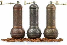 3 MILL SET, Turkish handmade coffee pepper grinder, hand crank coffee mill
