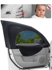 1 pieza Cubierta de pantalla de ventana lateral de coche antimosquitos antiinsectos con cremallera negra