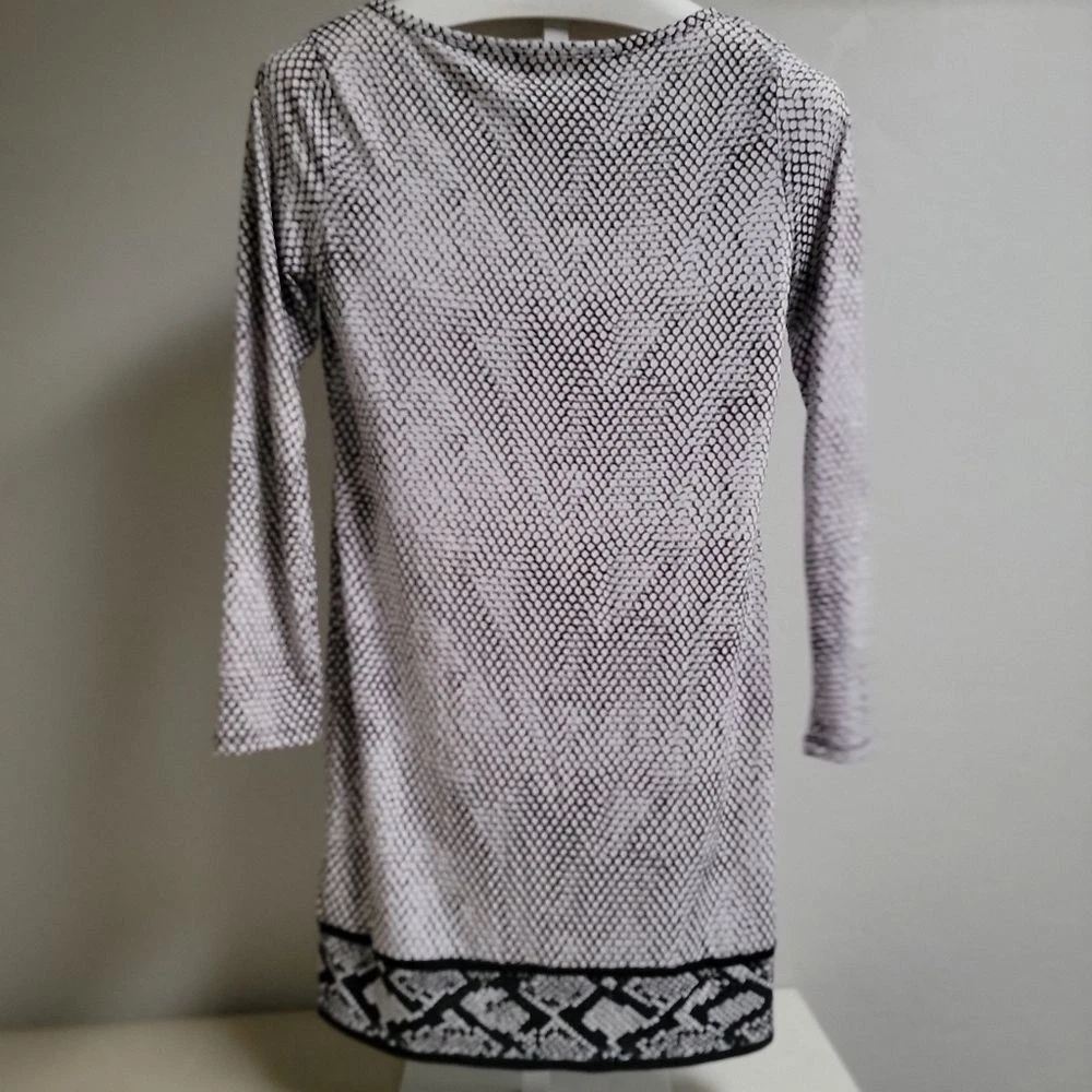 Abito Michael Kors nero bianco stampa rettile pelle di serpente taglia M jersey elasticizzato