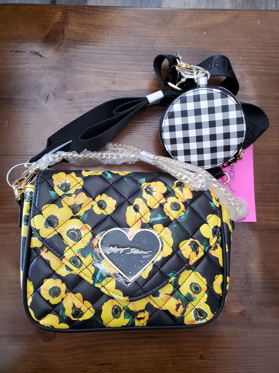 Betsey johnson online yellow floral purse