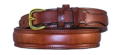 Men's Genuine Lite Brown leather Ranger style belt Amish crafted made in the USA